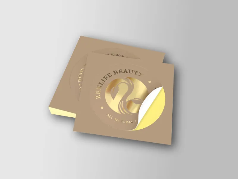 Custom Die Cut Gold Foil Sticker Glossy Lamination 80gsm